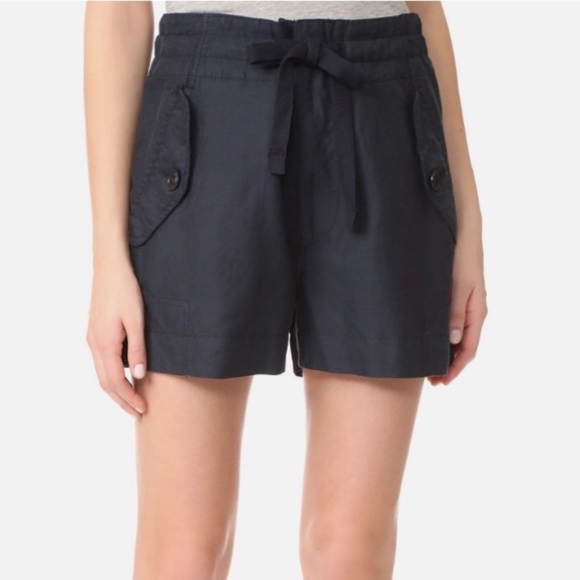 Vince Utility Shorts Linen Blend Coastal Blue Size L